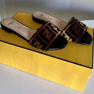 Fendi Velvet Slides